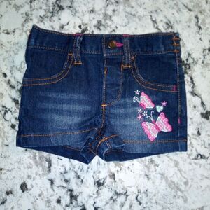 Healthtex Butterfly Embroidered Denim Shorts Baby Sz 18M